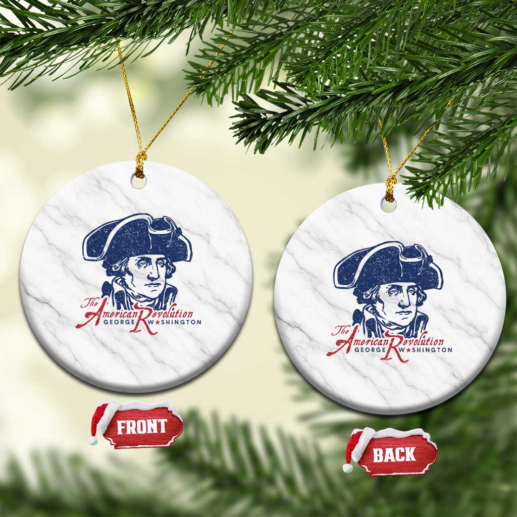 George Washington The American Revolution Ceramic Ornament Distressed Sketch Historic Patriotic Graphic TS02 1pc White Marble Print Your Wear