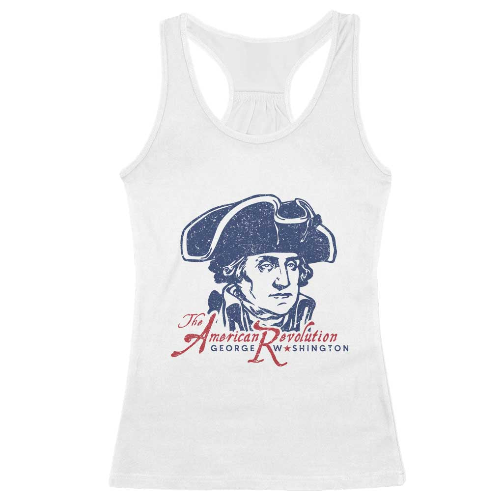 George Washington The American Revolution Racerback Tank Top Distressed Sketch Historic Patriotic Graphic TS02 White Print Your Wear