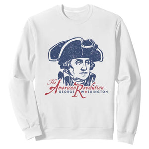 George Washington The American Revolution Sweatshirt Distressed Sketch Historic Patriotic Graphic TS02 White Print Your Wear