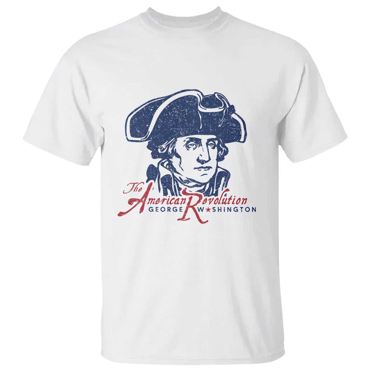 George Washington The American Revolution T Shirt Distressed Sketch Historic Patriotic Graphic TS02 White Print Your Wear