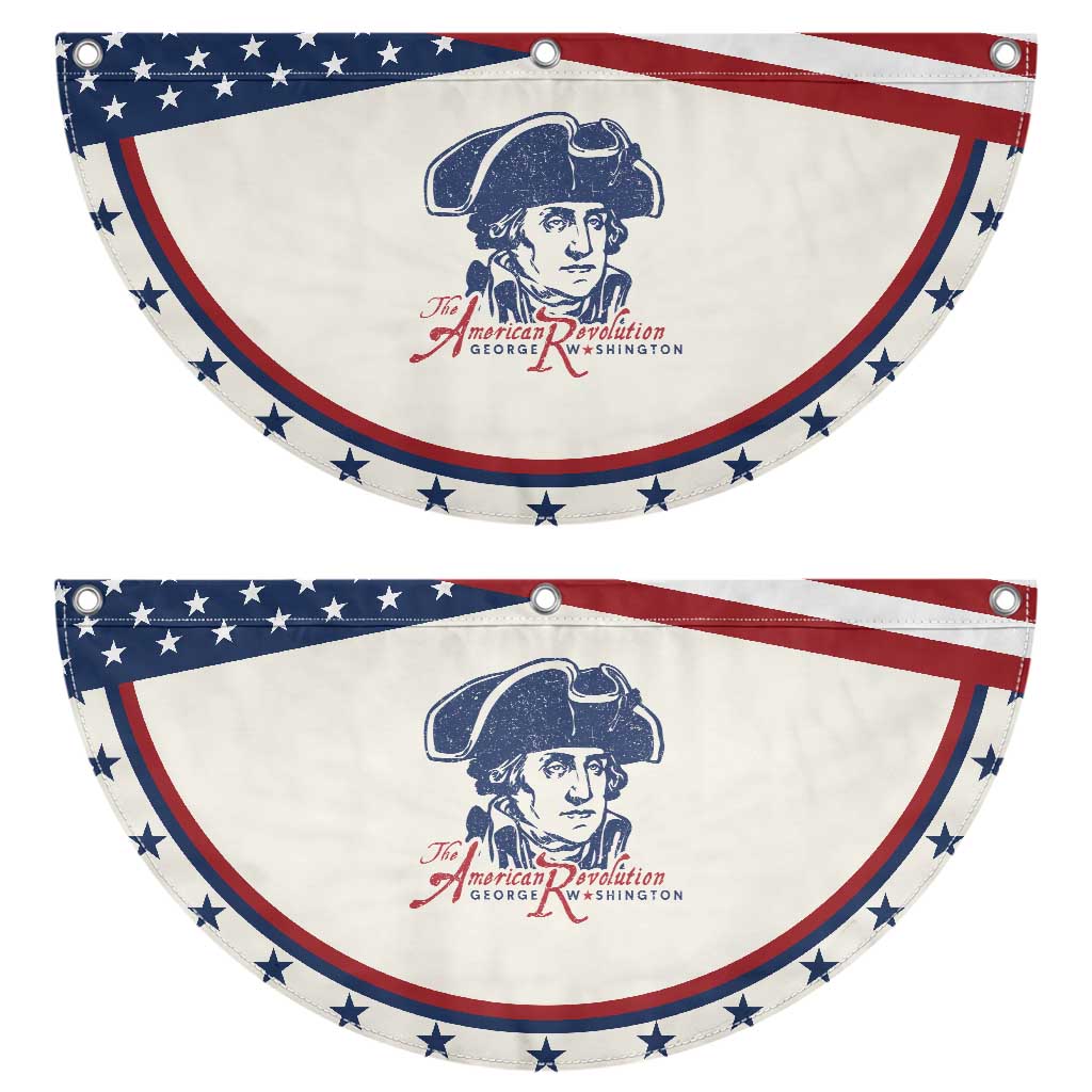 George Washington The American Revolution Patriotic Fan Flag Distressed Sketch Historic Graphic TS02 2pcs pack Classic Beige Print Your Wear