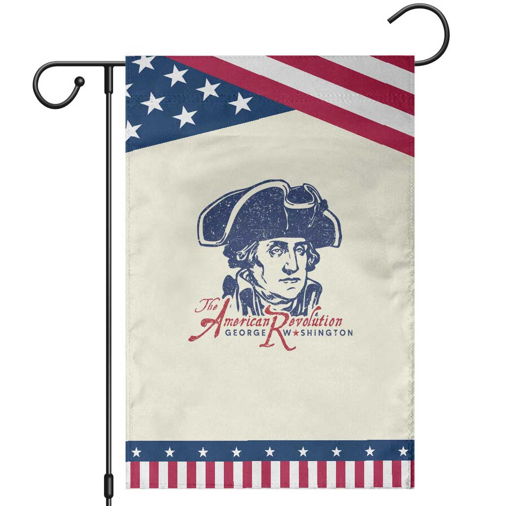 George Washington The American Revolution Patriotic Garden Flag Distressed Sketch Historic Graphic TS02 Modern Beige Blue Print Your Wear