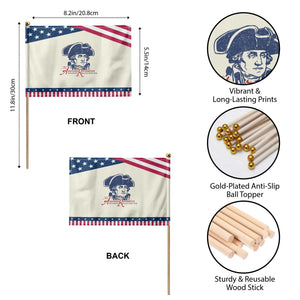 George Washington The American Revolution Patriotic Handheld Flag Distressed Sketch Historic Graphic TS02 Print Your Wear