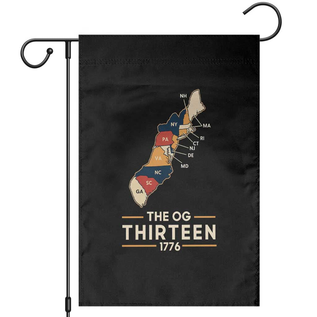 The OG Thirteen 1776 Original Colonies Map Garden Flag Funny Retro American History TS02 Black Print Your Wear