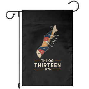 The OG Thirteen 1776 Original Colonies Map Garden Flag Funny Retro American History TS02 Black Print Your Wear