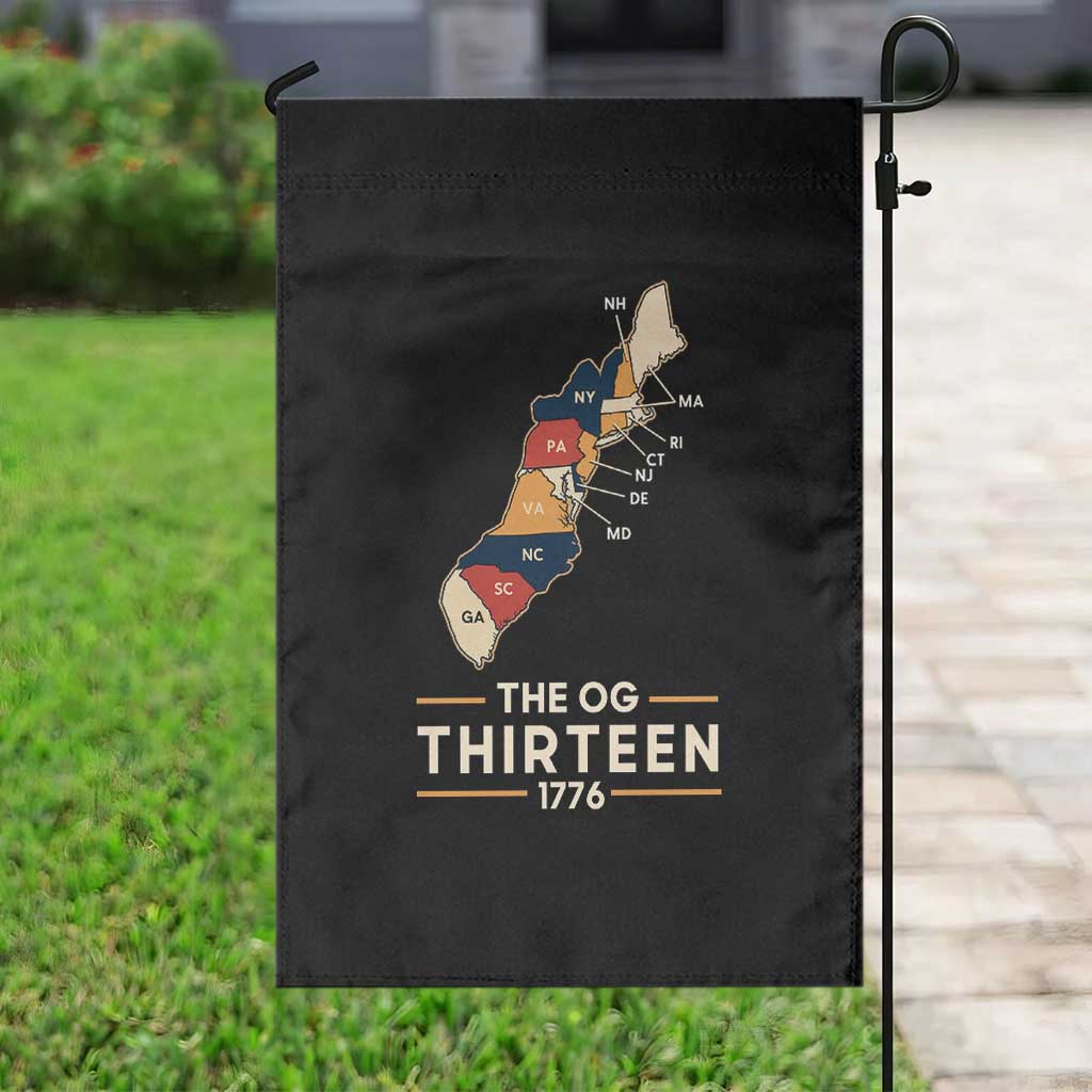 The OG Thirteen 1776 Original Colonies Map Garden Flag Funny Retro American History TS02 Print Your Wear