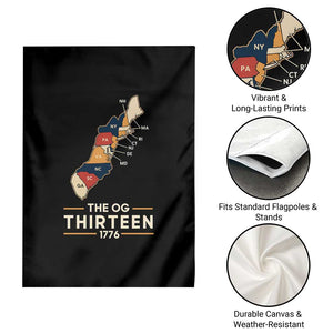 The OG Thirteen 1776 Original Colonies Map Garden Flag Funny Retro American History TS02 Print Your Wear