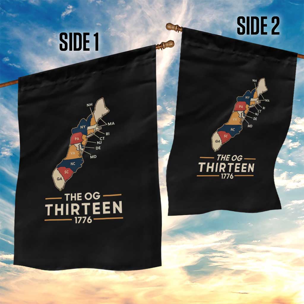 The OG Thirteen 1776 Original Colonies Map Garden Flag Funny Retro American History TS02 Print Your Wear
