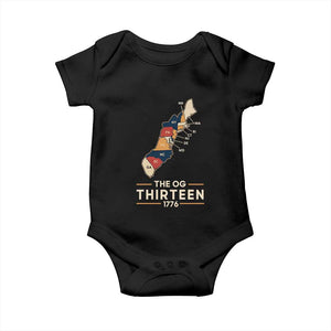 The OG Thirteen 1776 Original Colonies Map Baby Onesie Funny Retro American History TS02 Black Print Your Wear