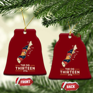 The OG Thirteen 1776 Original Colonies Map Ceramic Ornament Funny Retro American History TS02 Print Your Wear