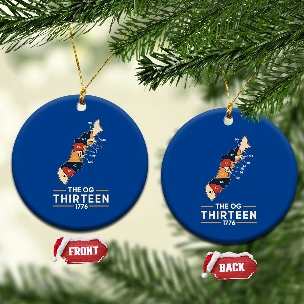 The OG Thirteen 1776 Original Colonies Map Ceramic Ornament Funny Retro American History TS02 1pc Blue Print Your Wear