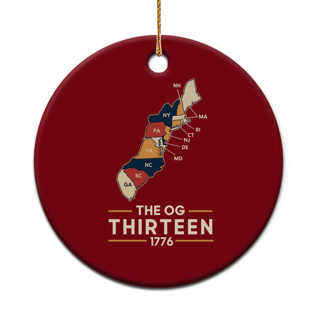 The OG Thirteen 1776 Original Colonies Map Ceramic Ornament Funny Retro American History TS02 1pc Red Print Your Wear