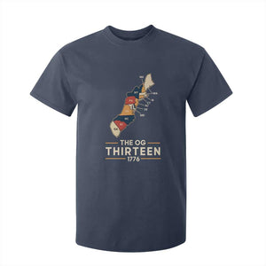 The OG Thirteen 1776 Original Colonies Map T Shirt For Kid Funny Retro American History TS02 Navy Print Your Wear