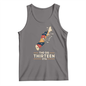 The OG Thirteen 1776 Original Colonies Map Tank Top Funny Retro American History TS02 Deep Heather Print Your Wear