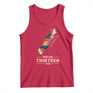 The OG Thirteen 1776 Original Colonies Map Tank Top Funny Retro American History TS02 Red Print Your Wear