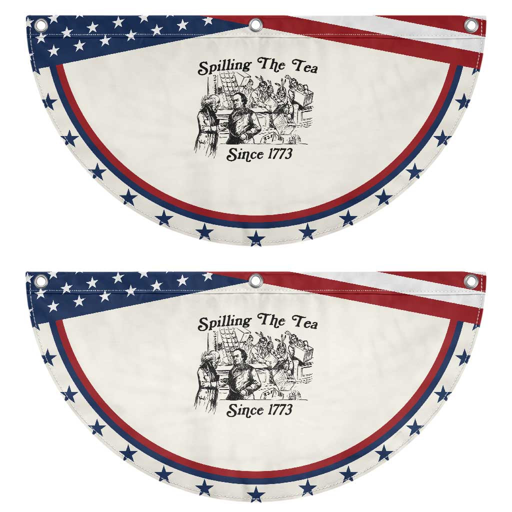 Spilling The Tea Since 1773 Patriotic Fan Flag Boston Tea Party Vintage Historical Sketch Graphic TS02 2pcs pack Classic Beige Print Your Wear