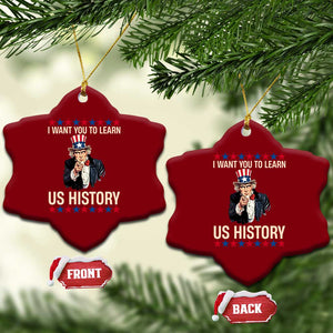 Uncle Sam I Want You To Learn US History Ceramic Ornament Patriotic Teachers Students TS02 Print Your Wear