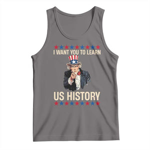 Uncle Sam I Want You To Learn US History Tank Top Patriotic Teachers Students TS02 Deep Heather Print Your Wear