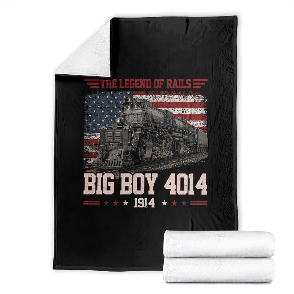 Vintage Steam Locomotive Heritage Throw Blanket The Legend of Rails American Flag TS02 Black Print Your Wear