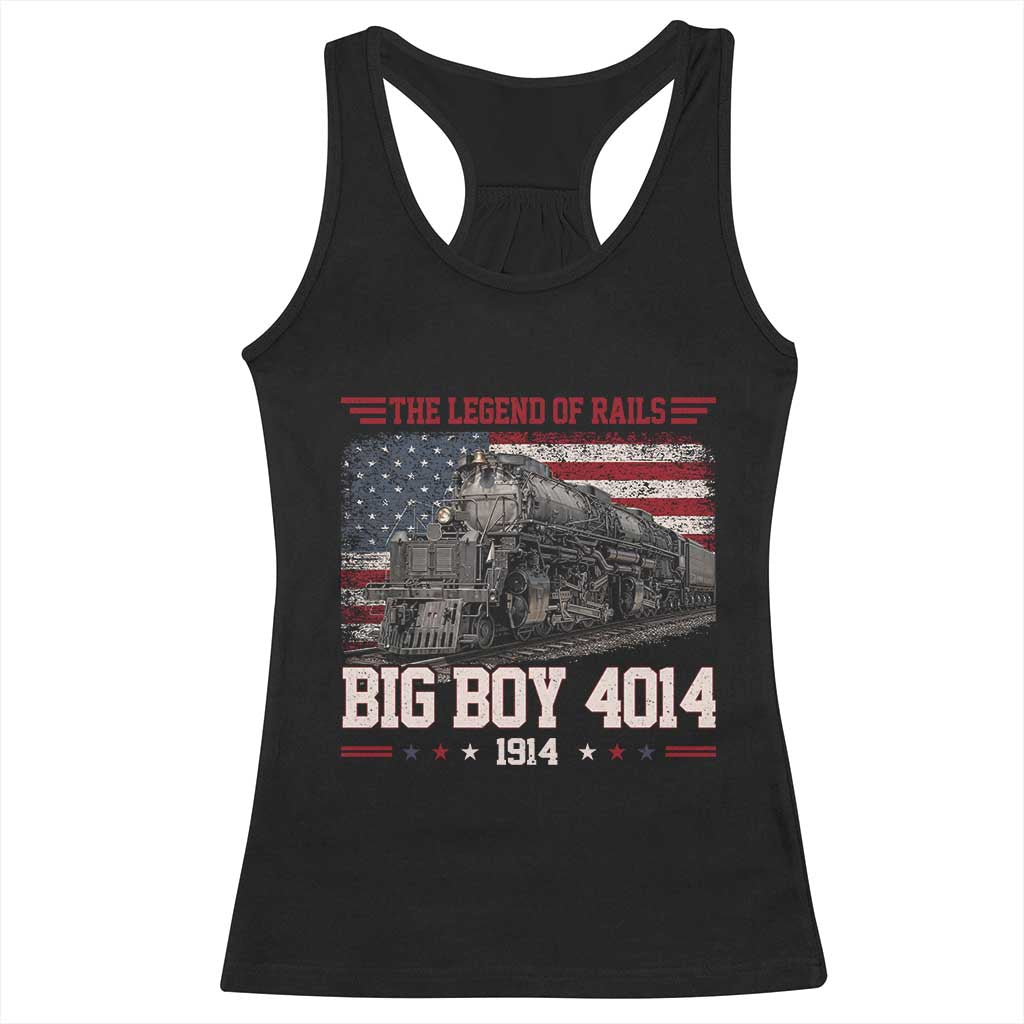 Vintage Steam Locomotive Heritage Racerback Tank Top The Legend of Rails American Flag TS02 Black Print Your Wear