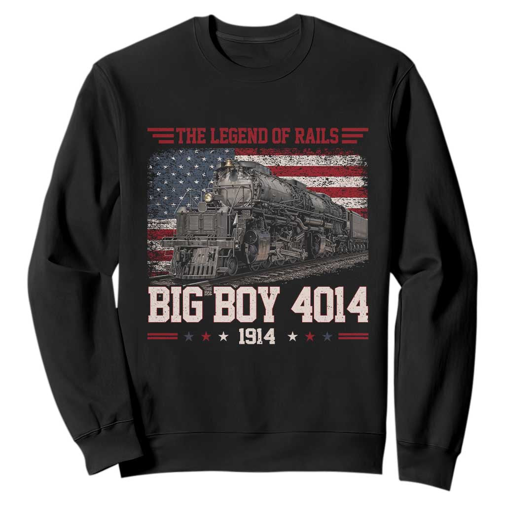 Vintage Steam Locomotive Heritage Sweatshirt The Legend of Rails American Flag TS02 Black Print Your Wear