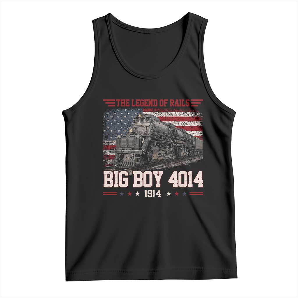 Vintage Steam Locomotive Heritage Tank Top The Legend of Rails American Flag TS02 Black Print Your Wear