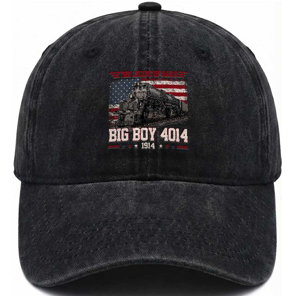 Vintage Steam Locomotive Heritage Washed Cotton Baseball Cap The Legend of Rails American Flag TS02 Print Your Wear
