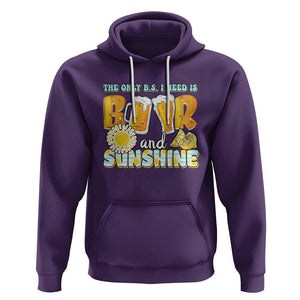 Funny Drinking Hoodie The Only B.S. I Need Is Beer And Sunshine Lover TS02 Purple Printyourwear