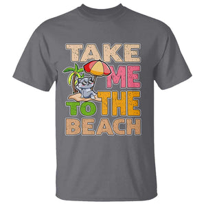 Summer Vibe Funny Cat T Shirt Take Me To The Beach TS02 Charcoal Print Your Wear