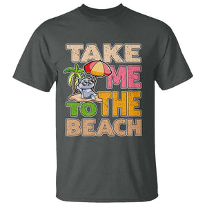 Summer Vibe Funny Cat T Shirt Take Me To The Beach TS02 Dark Heather Print Your Wear