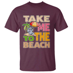 Summer Vibe Funny Cat T Shirt Take Me To The Beach TS02 Maroon Print Your Wear