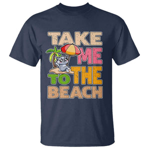 Summer Vibe Funny Cat T Shirt Take Me To The Beach TS02 Navy Print Your Wear