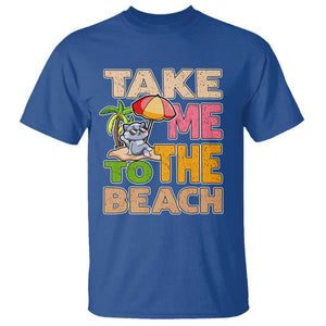 Summer Vibe Funny Cat T Shirt Take Me To The Beach TS02 Royal Blue Print Your Wear