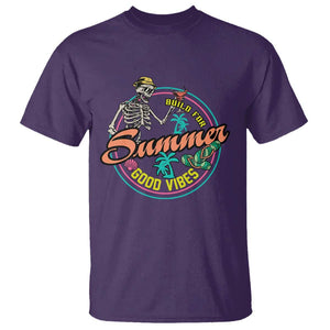 Summer Vibe Skeleton T Shirt Build For Summer Good Vibes Chilln' TS02 Purple Print Your Wear