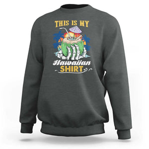 Hawaii Summer Sweatshirt This Is My Hawaiian Shirt Coconut Tropical Beach Vibe TS02 Dark Heather Print Your Wear