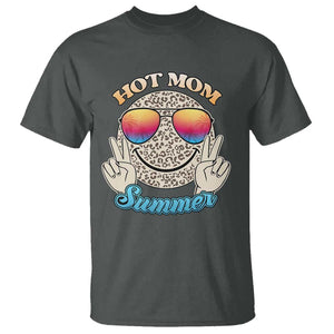 Hot Mom Summer T Shirt Chillin' Vibe Leopard Mommy TS02 Dark Heather Print Your Wear