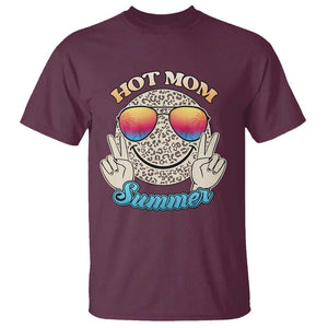 Hot Mom Summer T Shirt Chillin' Vibe Leopard Mommy TS02 Maroon Print Your Wear