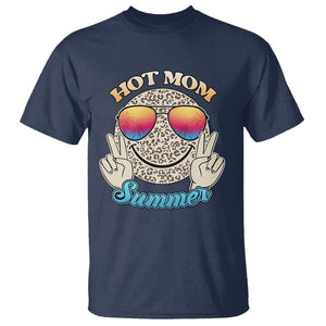 Hot Mom Summer T Shirt Chillin' Vibe Leopard Mommy TS02 Navy Print Your Wear