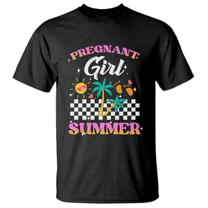 Pregnant Girl Summer T Shirt Funny Baby Announcement Retro Vintage TS02 Black Print Your Wear