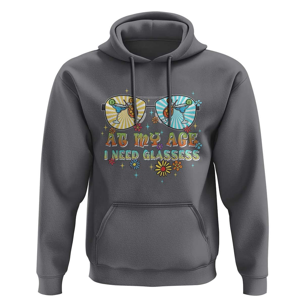 Funny Drinking Hoodie At My Age I Need Glasses Retro Vinatge TS02 Charcoal Print Your Wear