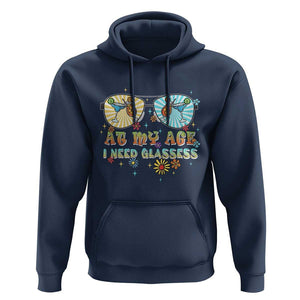 Funny Drinking Hoodie At My Age I Need Glasses Retro Vinatge TS02 Navy Print Your Wear