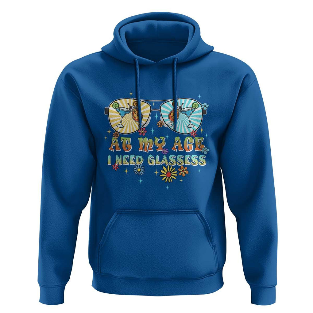 Funny Drinking Hoodie At My Age I Need Glasses Retro Vinatge TS02 Royal Blue Print Your Wear