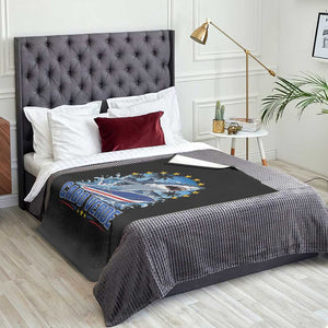 Cabo Verde Surfing Blue Shark Surfboard Throw Blanket Cape Verde Flag Tropical Ocean Wave TS02 Print Your Wear