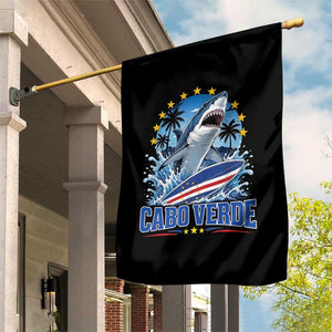Cabo Verde Surfing Blue Shark Surfboard Garden Flag Cape Verde Flag Tropical Ocean Wave TS02 Print Your Wear