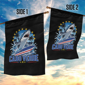 Cabo Verde Surfing Blue Shark Surfboard Garden Flag Cape Verde Flag Tropical Ocean Wave TS02 Print Your Wear