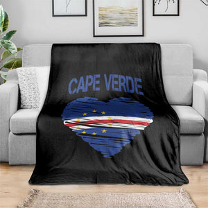 Cape Verde Scribble Flag Heart National Pride Throw Blanket Cabo Verde Love TS02 Print Your Wear