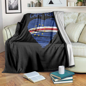 Cape Verde Scribble Flag Heart National Pride Throw Blanket Cabo Verde Love TS02 Print Your Wear