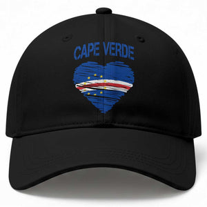 Cape Verde Scribble Flag Heart National Pride Baseball Cap Cabo Verde Love TS02 Print Your Wear