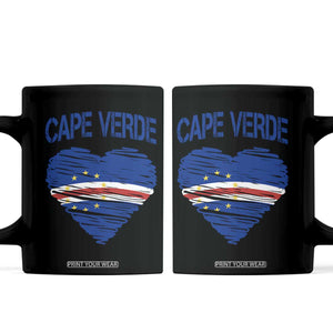 Cape Verde Scribble Flag Heart National Pride Coffee Mug Cabo Verde Love TS02 Black Print Your Wear