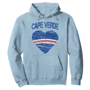 Cape Verde Scribble Flag Heart National Pride Hoodie Cabo Verde Love TS02 Light Blue Print Your Wear
